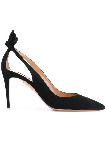Туфли-лодочки Aquazzura с галстуком-бабочкой 85 мм black