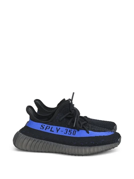Мужские кроссовки Adidas Yeezy 350 V2, черные с синей полосой