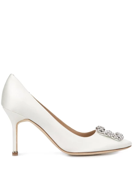 Туфли-лодочки Manolo Blahnik Hangisi с пряжкой white