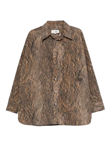 Унисекс рубашка MM6 Maison Margiela, коричневая
