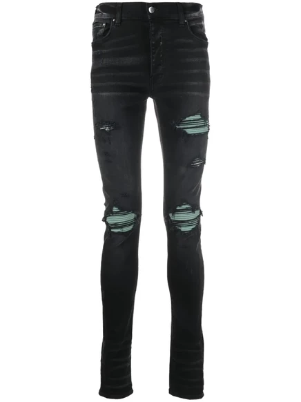 Мужские узкие джинсы Amiri рваные, черные
