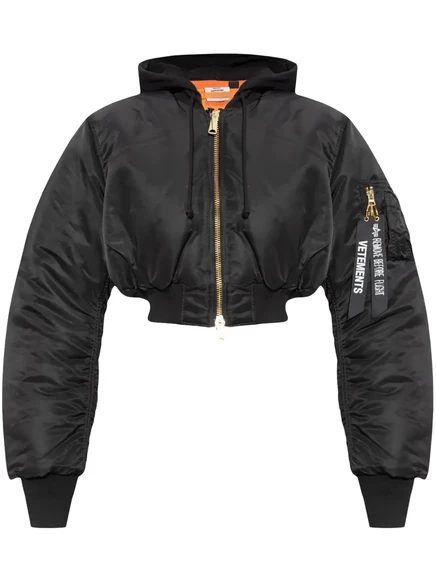 Укороченная куртка-бомбер VETEMENTS black