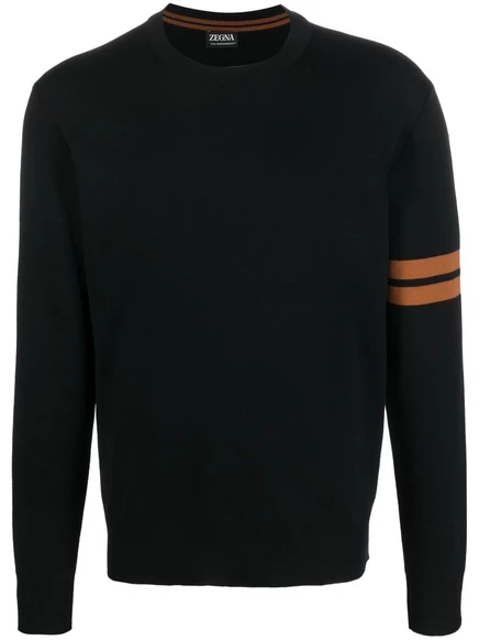 Джемпер Zegna с длинным рукавом и круглым вырезом горловины  black