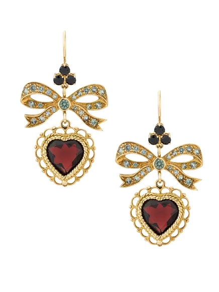 Женские серьги Dolce & Gabbana Devotion 18K, родолит, золотые