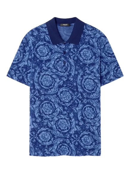 Мужская поло Versace Barocco, синяя