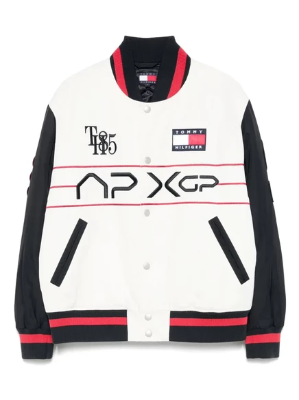 Мужской бомбер Tommy Hilfiger x Mercedes на пуговицах, белый