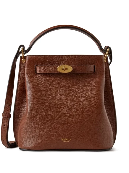 Маленькая кожаная сумка-ведро из ислингтонской кожи Mulberry small brown