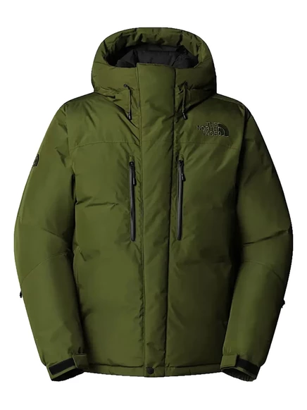 Куртка The North Face длинная с капюшоном, зеленая