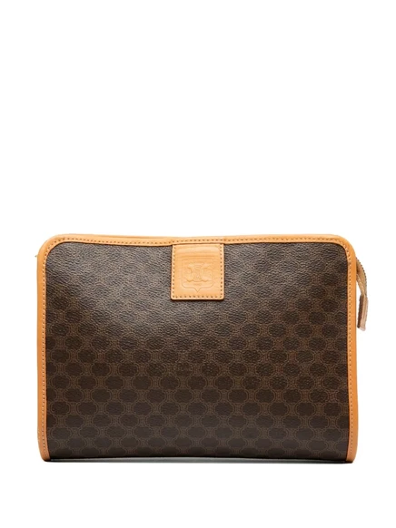 Клатч Celine Pre-Owned Macadam плотный канвас, коричневый