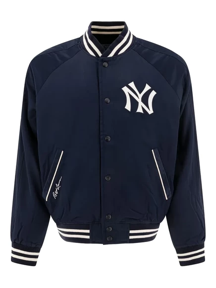 Мужская куртка-бомбер Polo Ralph Lauren с логотипом Yankees, синяя