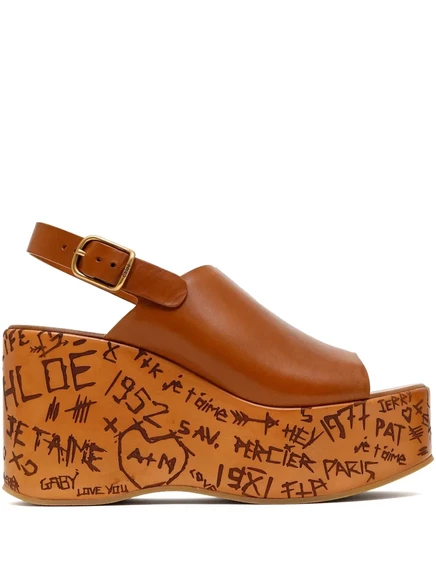Босоножки на танкетке Chloé 130 мм Maxime brown