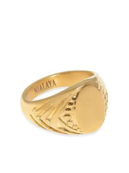 Женское кольцо Nialaya Jewelry позолоченное из латуни, золотистое