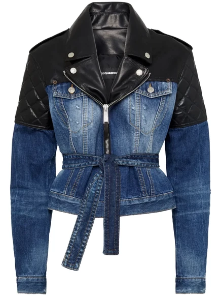 Женская джинсовая куртка DSquared2 панельная, синяя