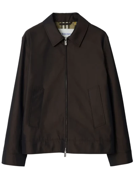 Мужская рубашечная куртка Burberry Harrington из хлопка, коричневая
