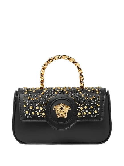 Сумка-тоут Versace mini La Medusa, украшенная кристаллами black