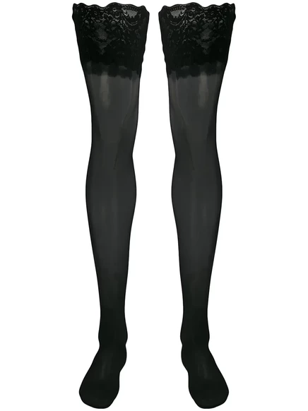 Женские чулки Wolford Satin 20 с кружевом, черные
