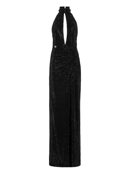 Макси-платье Philipp Plein с открытой спиной black