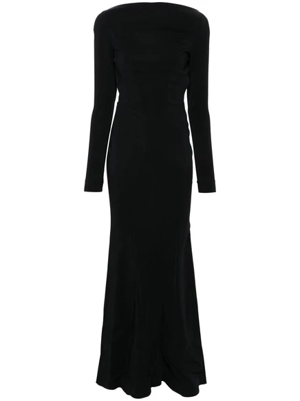 Женское вечернее платье Mugler из крепа с открытой спиной, черное