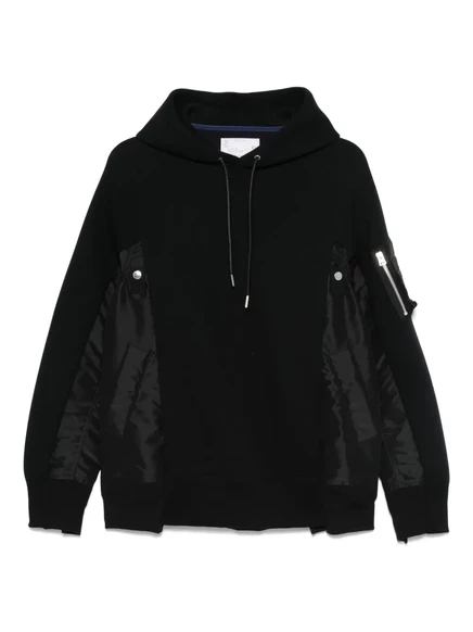 Мужская толстовка Sacai с молнией и вставками, синяя