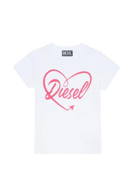 Детская футболка Diesel Kids с логотипом, белая