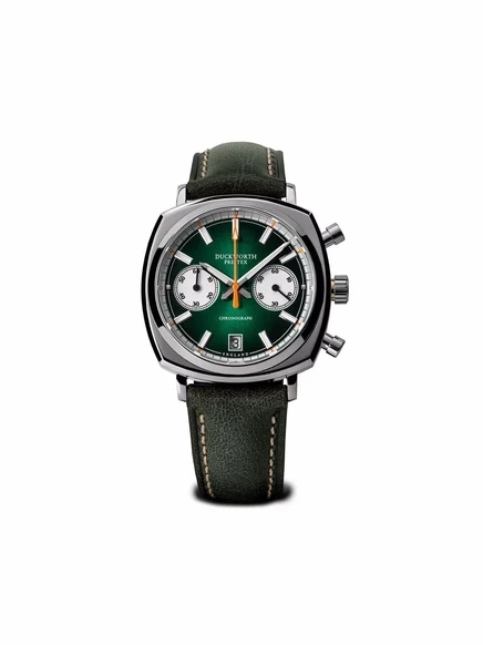 Мужские часы Duckworth Prestex Chronograph Sunburst 42 мм, зеленые