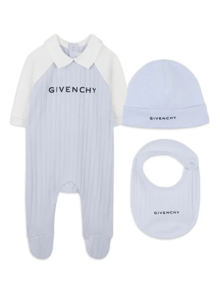 Для мальчика комплект Givenchy Kids боди и шапочка, голубой