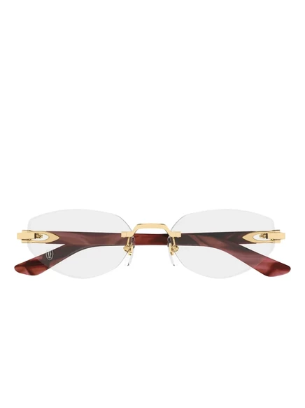 Женские очки Cartier Eyewear с геометрической оправой, коричневые