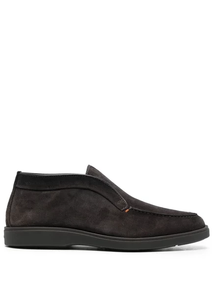 Мужские ботинки santoni замшевые с мехом, коричневые