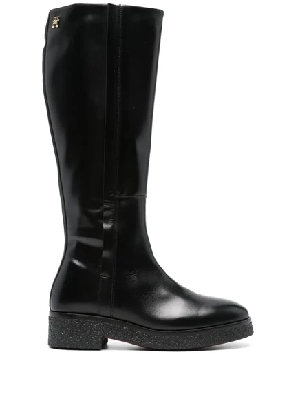 Кожаные ботинки Tommy Hilfiger с круглым носком black
