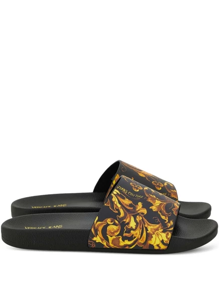 Мужские шлепанцы Versace Jeans Couture барочные, черные