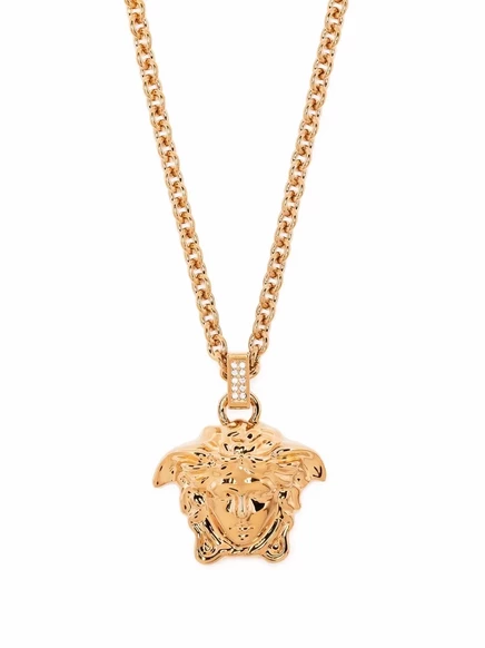 Женское ожерелье versace medusa с подвеской, золотистое