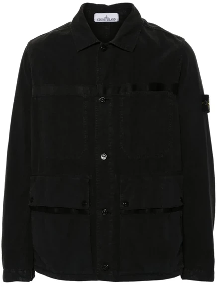 Куртка-рубашка со значком компаса Stone Island black