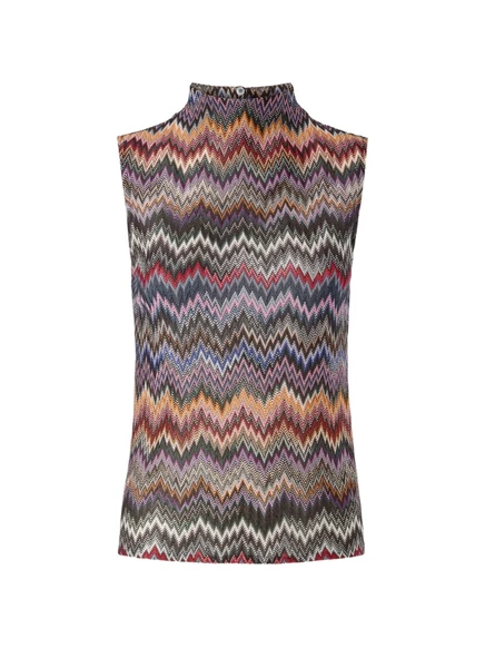 Женский вязаный топ Missoni с змеиным узором, синий