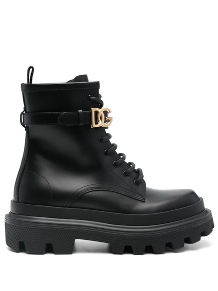 Сапоги с пряжкой и логотипом Dolce & Gabbana black