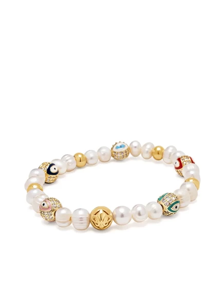 Мужской браслет Nialaya Jewelry Evil Eye, золотистый