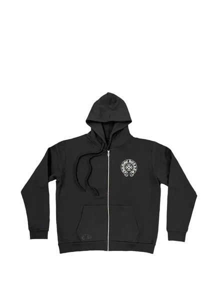 Мужское худи Chrome Hearts на молнии, черное