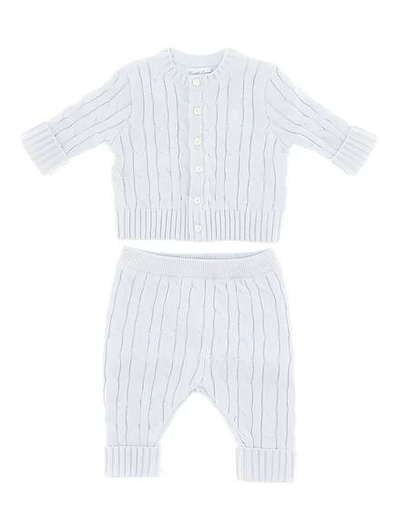 Мальчиковый комплект Polo Ralph Lauren вязаный (2 шт.), голубой