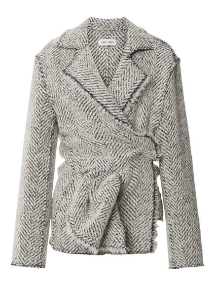 Жакет в елочку от Alberta Ferretti white