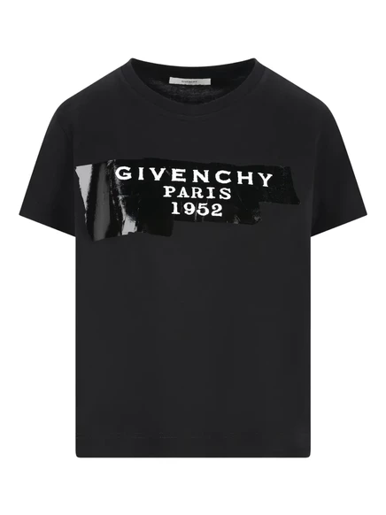 Хлопчатобумажная футболка с логотипом Givenchy black