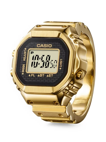 Мужское кольцо-часы Casio Digital Ring 19 мм, золотистое