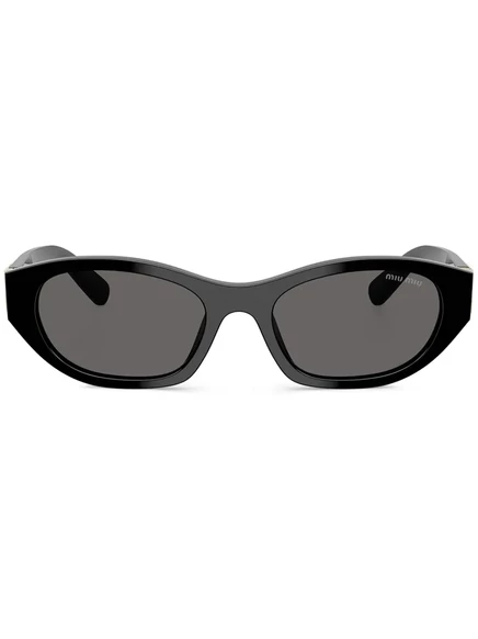 Солнцезащитные очки в овальной оправе Miu Miu Eyewear black