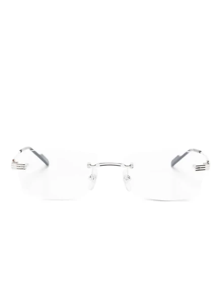 Оправа Cartier Eyewear безободковая прямоугольная, серебристая