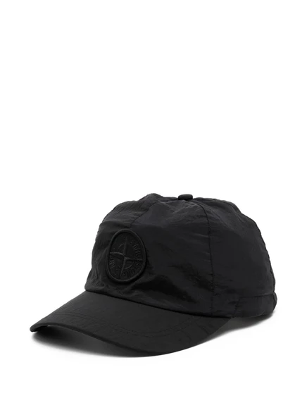 Мужская бейсболка Stone Island с вышитым логотипом, черная