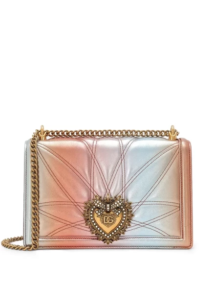 Кожаная сумка Dolce & Gabbana Devotion через плечо orange