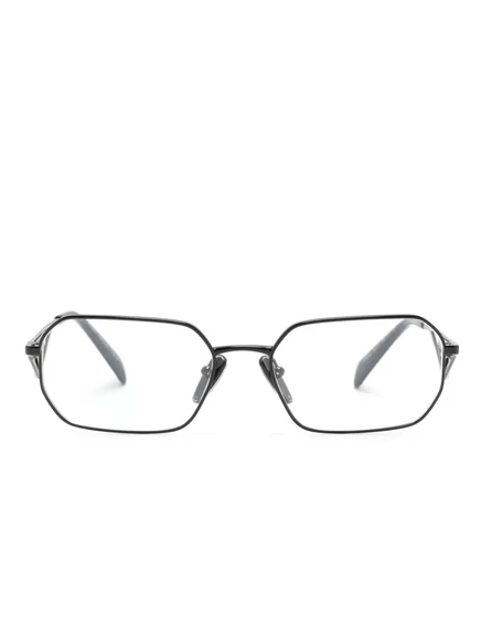 Очки в геометрической оправе с логотипом Prada Eyewear black