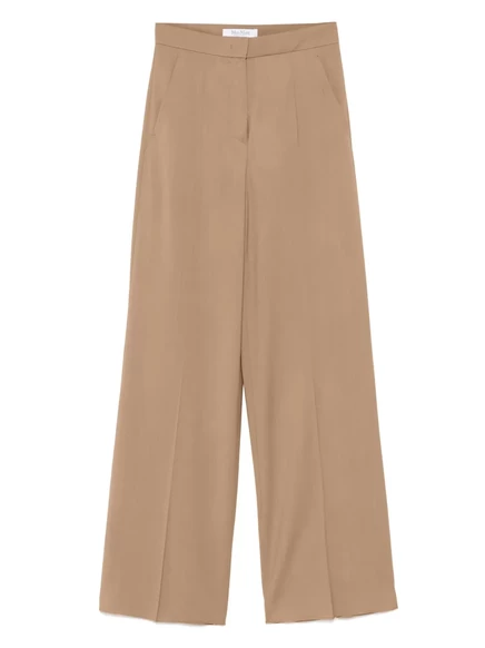 Женские брюки Max Mara шерстяные с высокой талией, коричневые