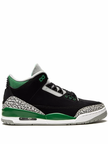 Унисекс кроссовки Jordan Air Jordan 3 Retro «Pine Green», черно-зеленые