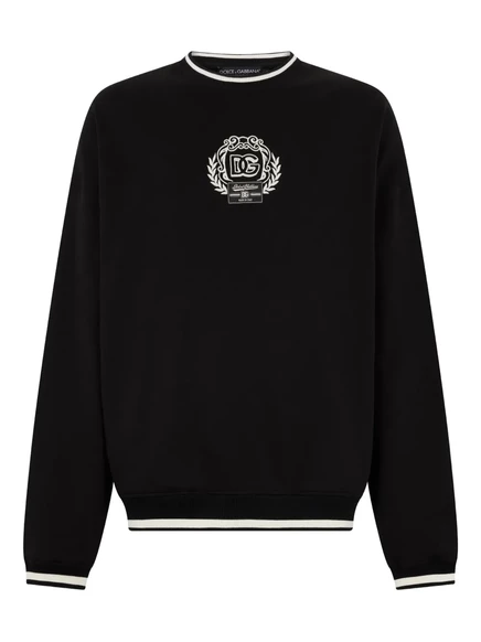 Свитер ребристой вязки с логотипом Dolce & Gabbana black