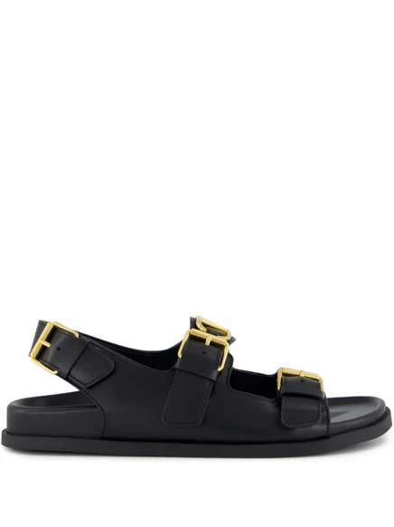 Фирменные босоножки Valentino Garavani VLogo с пряжкой black