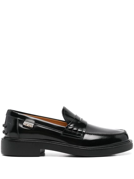 Женские лоферы Tod's из телячьей кожи с логотипом, черные